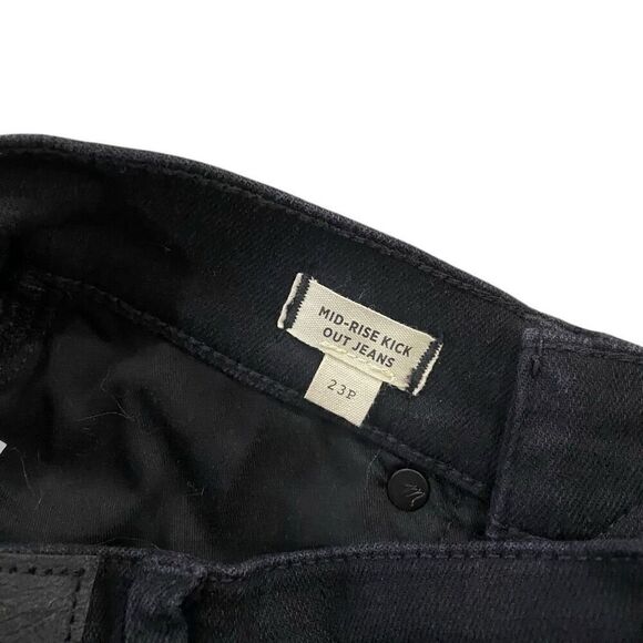 Madewell Black EUC Mid Rise Kick Out Jeans size 23P - Picture 3 of 5
